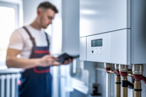 chaudiere-panneau-commande-technicien-flou