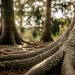 gros-plan-eucalyptus-racines-sol-foret