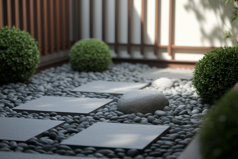 jardin-minimaliste-galets-zen-arbustes