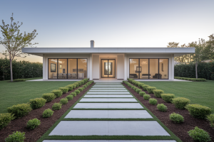 maison-moderne-baies-vitrees-jardin