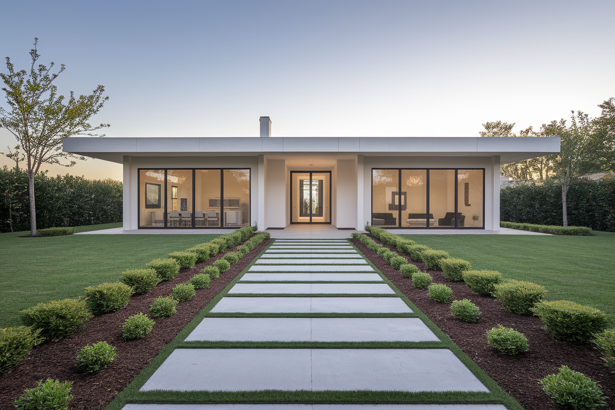 maison-moderne-baies-vitrees-jardin