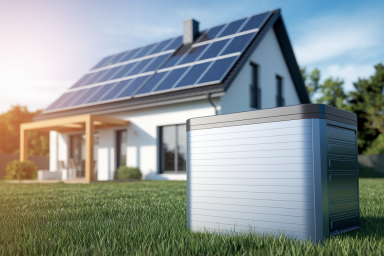 maison-moderne-panneaux-solaires-batterie-solaire