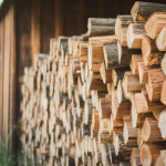 pile-bois-abri-texture-verdure