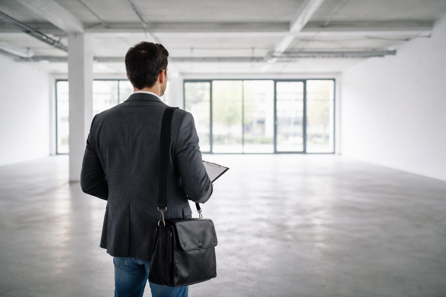 personne-local-vide-baies-vitrees