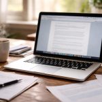 ordinateur-portable-table-cafe-fumant-fenetre