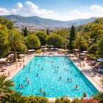 piscine-verdure-nageurs-ville-collines