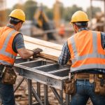 ouvriers-planches-bois-structure-metallique