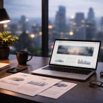 bureau-moderne-imprimes-ordinateur-portable