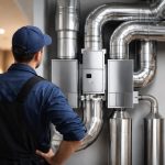 personne-examine-systeme-ventilation-acier