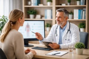 medecin-patiente-bureau-moderne-diagramme