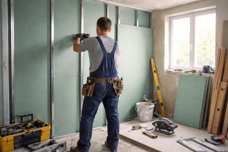 ouvrier-salopette-cloison-outils-construction