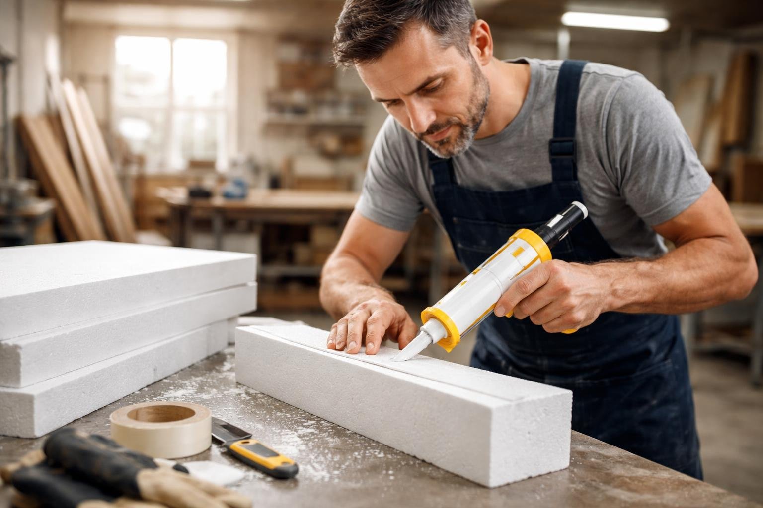 artisan-colle-panneaux-polystyrene-atelier
